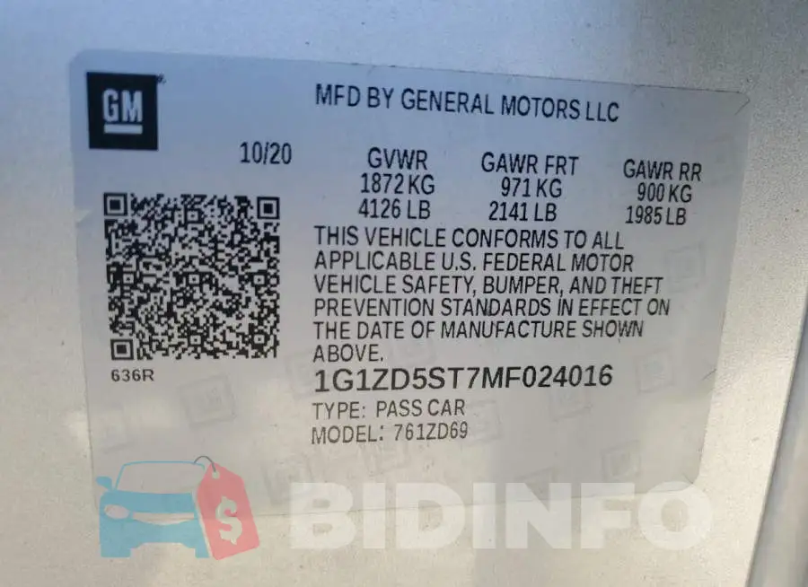 1G1ZD5ST7MF024016 Photo# 12