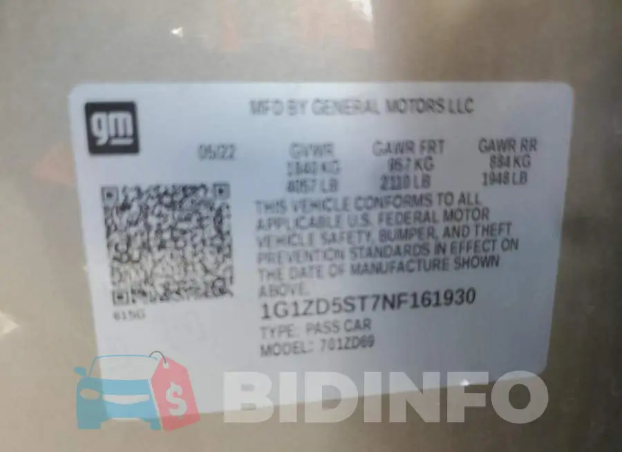 1G1ZD5ST7NF161930 Photo# 12