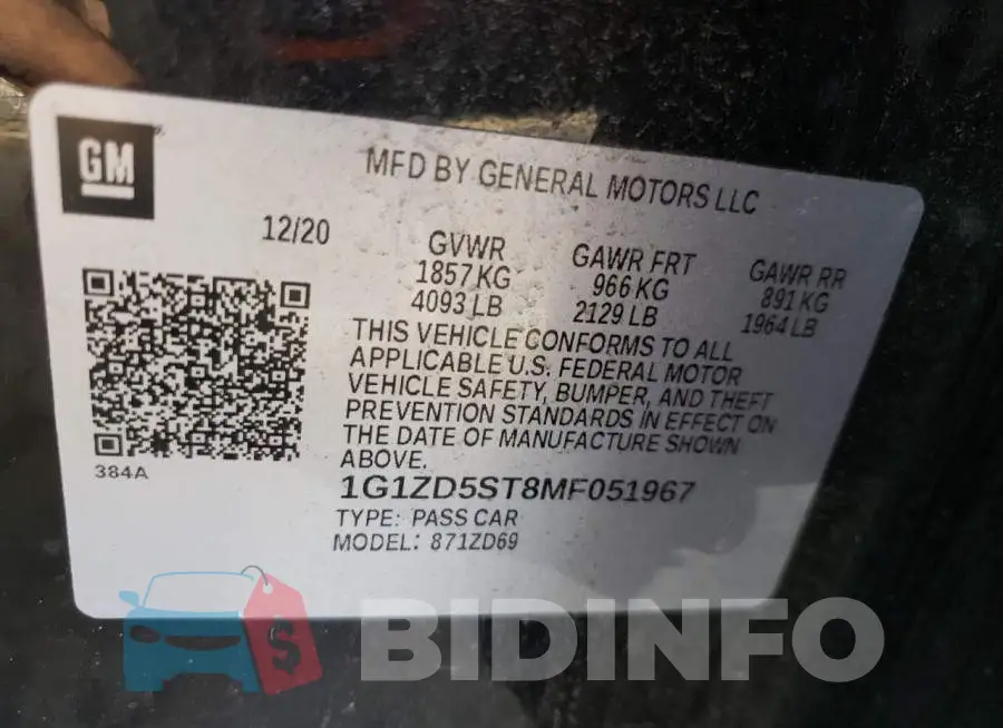 1G1ZD5ST8MF051967 Photo# 12