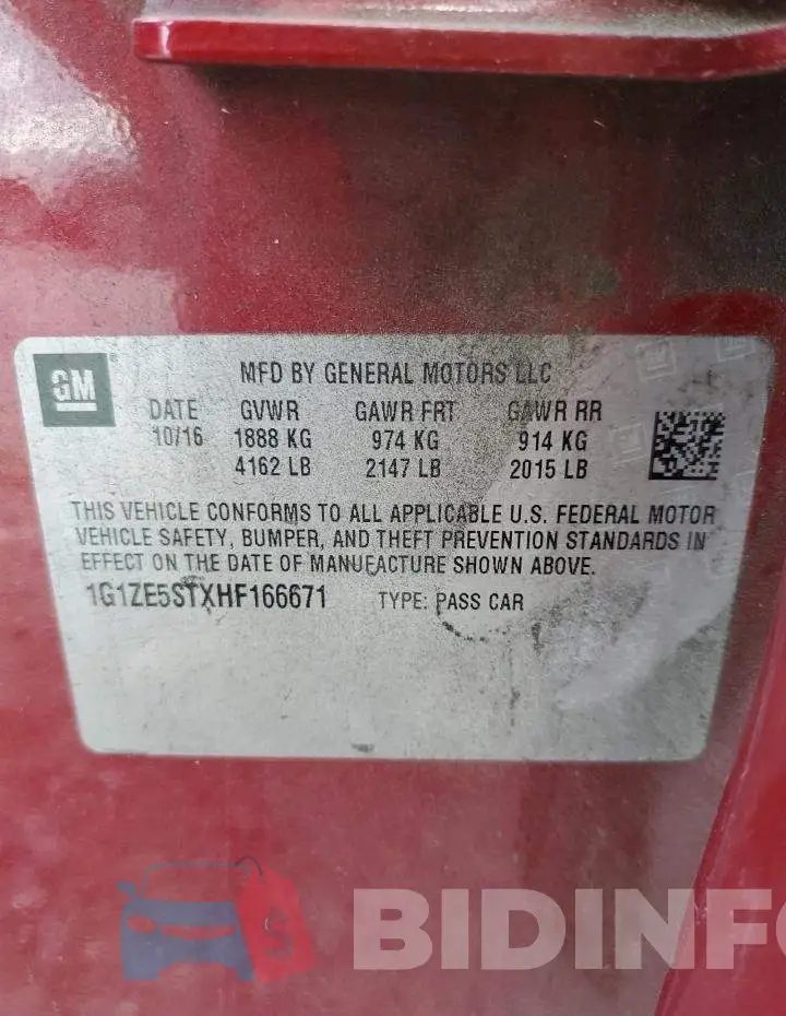 1G1ZE5STXHF166671 Photo# 12