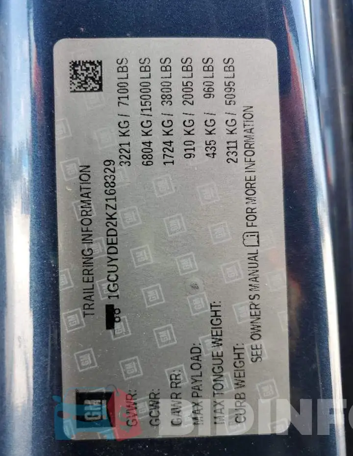 1GCUYDED2KZ168329 Photo# 12