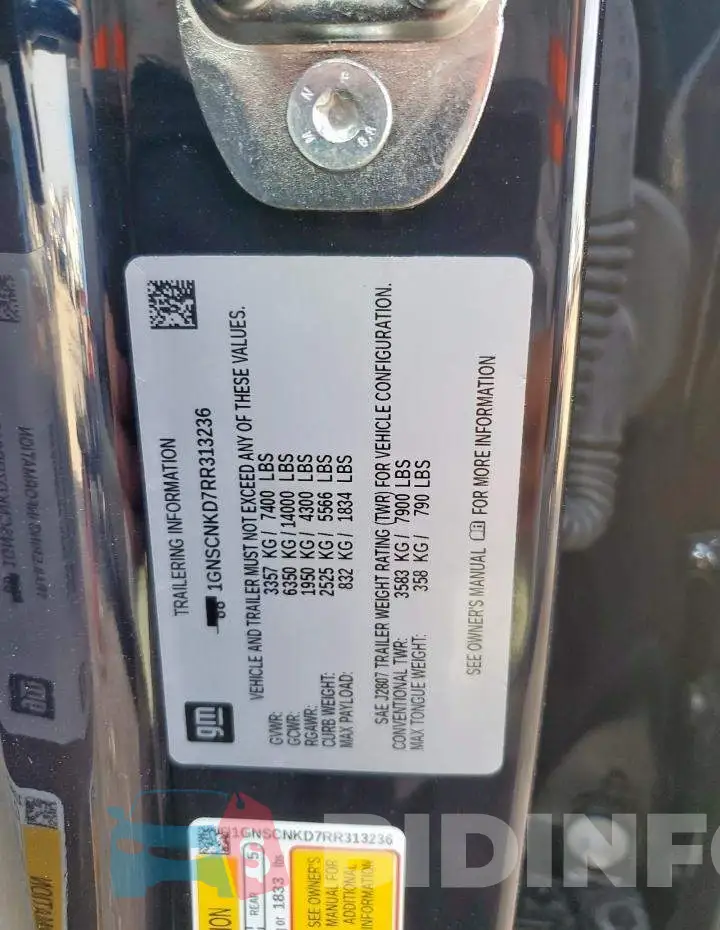 1GNSCNKD7RR313236 Photo# 14