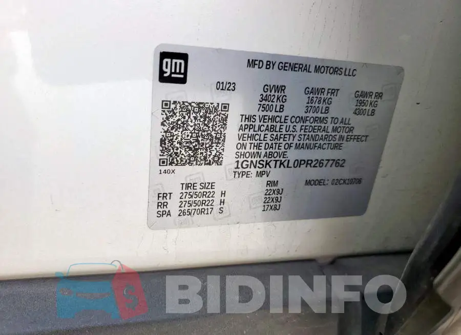 1GNSKTKL0PR267762 Photo# 13