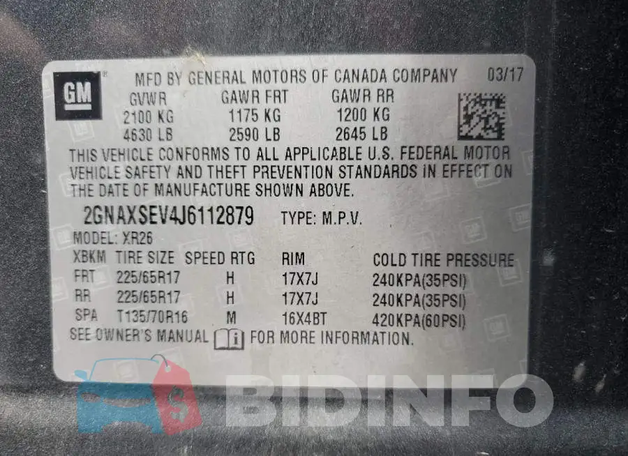 2GNAXSEV4J6112879 Photo# 13