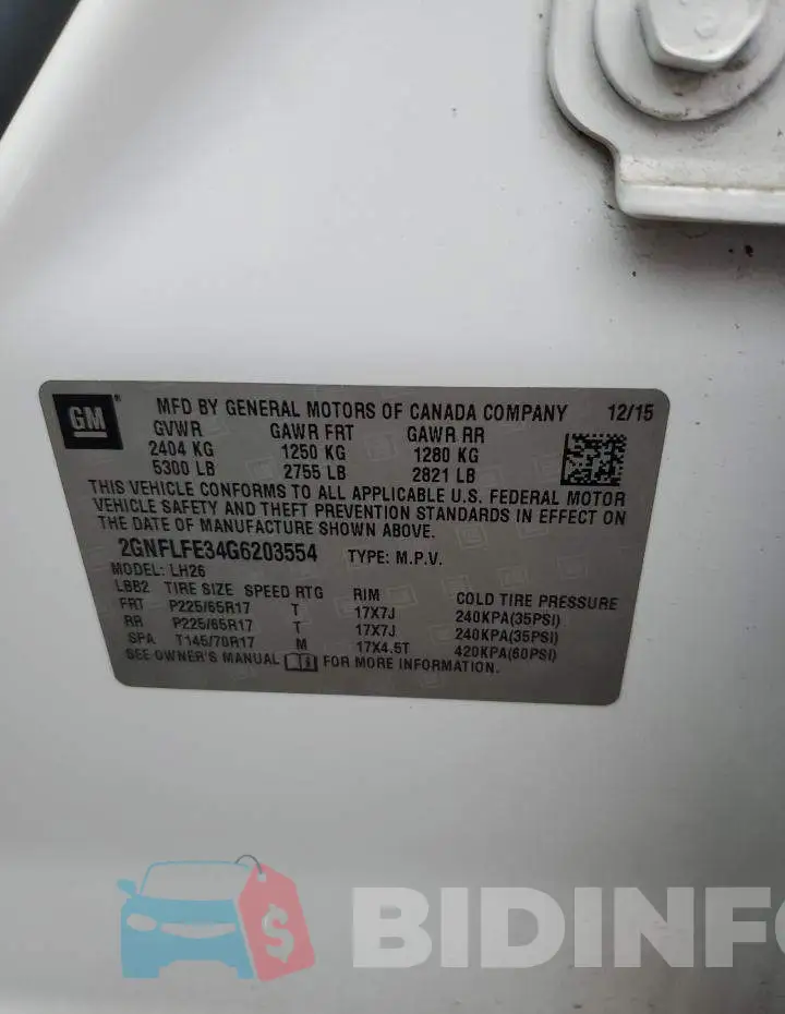 2GNFLFE34G6203554 Photo# 13