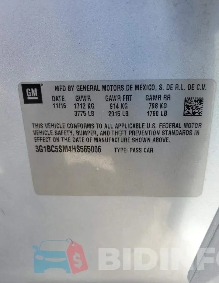 3G1BC5SM4HS565006 Photo# 12