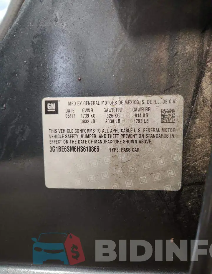 3G1BE6SM6HS610866 Photo# 12