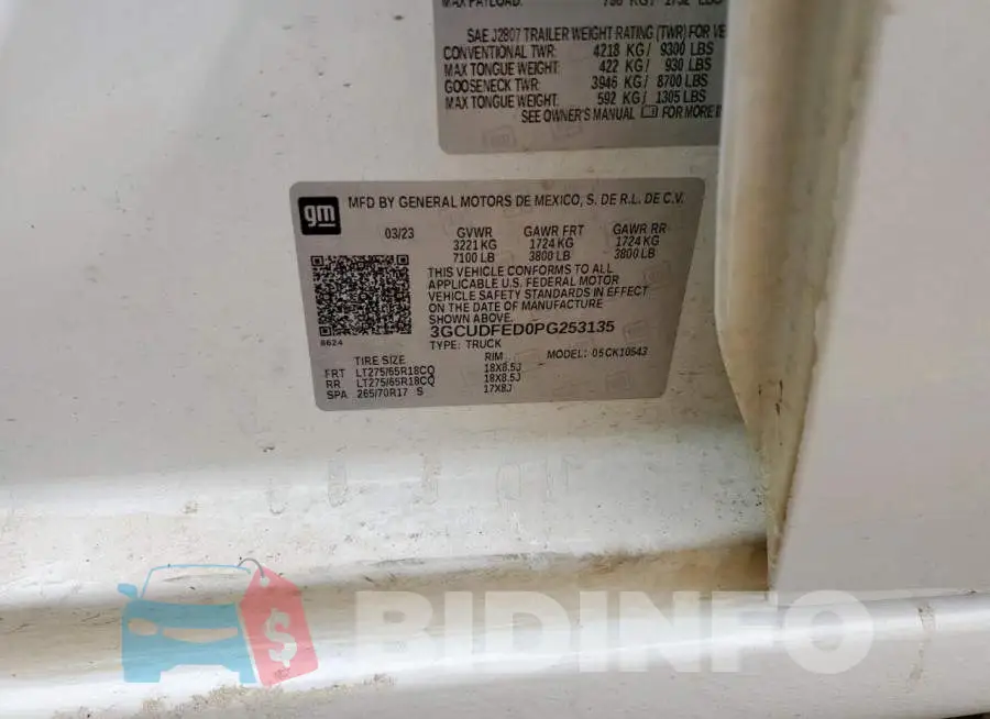 3GCUDFED0PG253135 Photo# 12