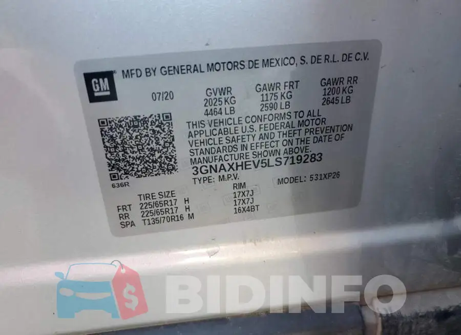 3GNAXHEV5LS719283 Photo# 13