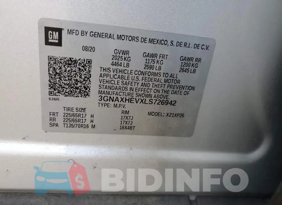 3GNAXHEVXLS726942 Photo# 12