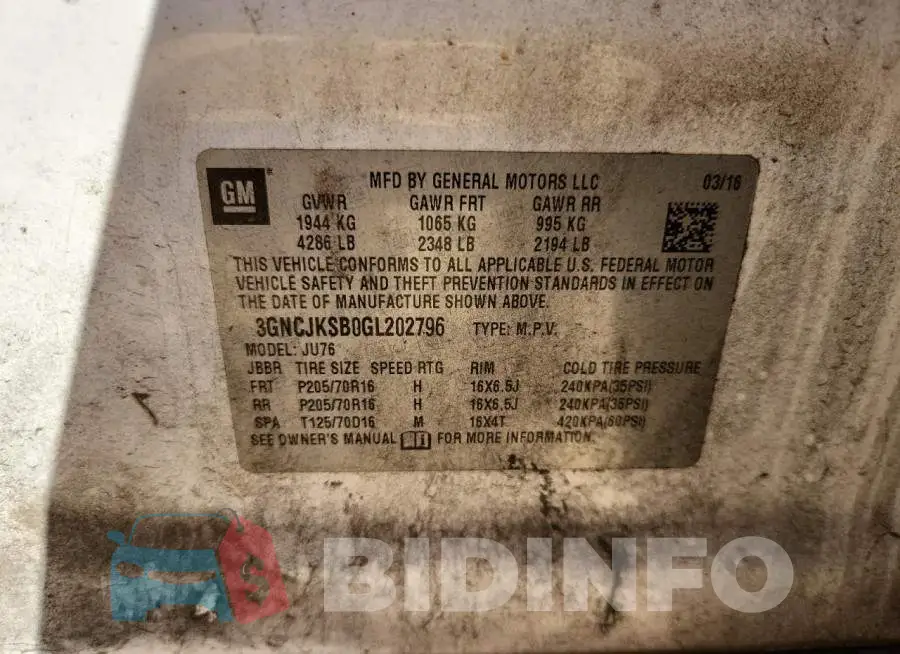 3GNCJKSB0GL202796 Photo# 14