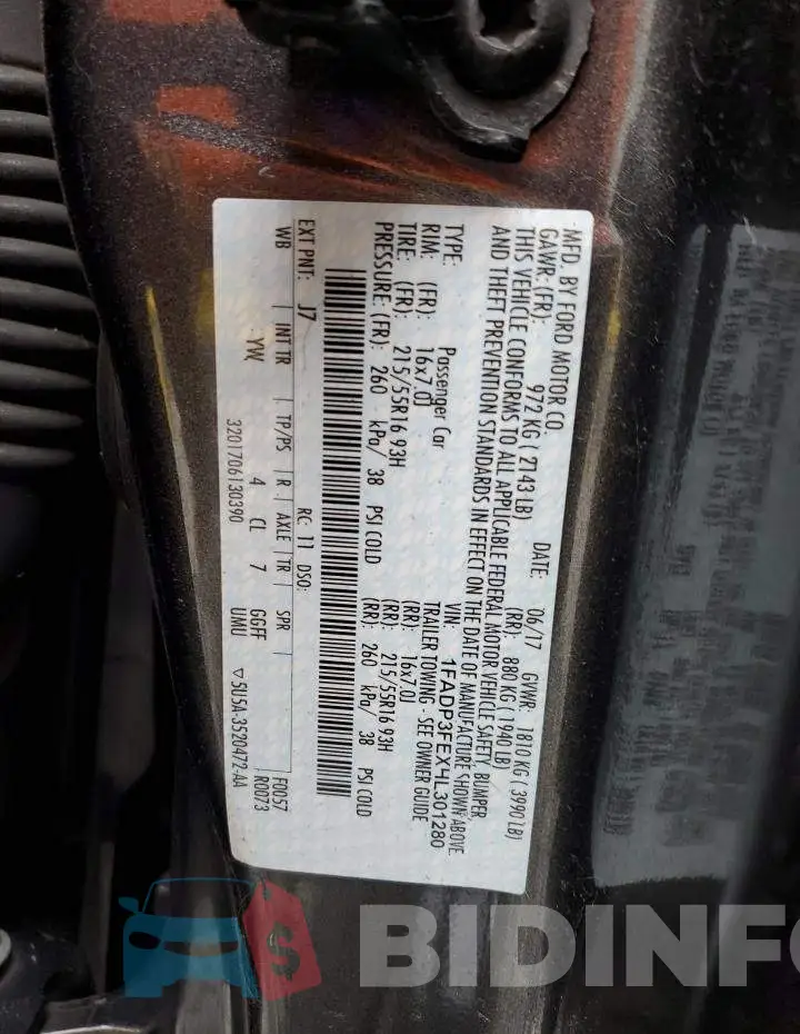 1FADP3FEXHL301280 Photo# 12