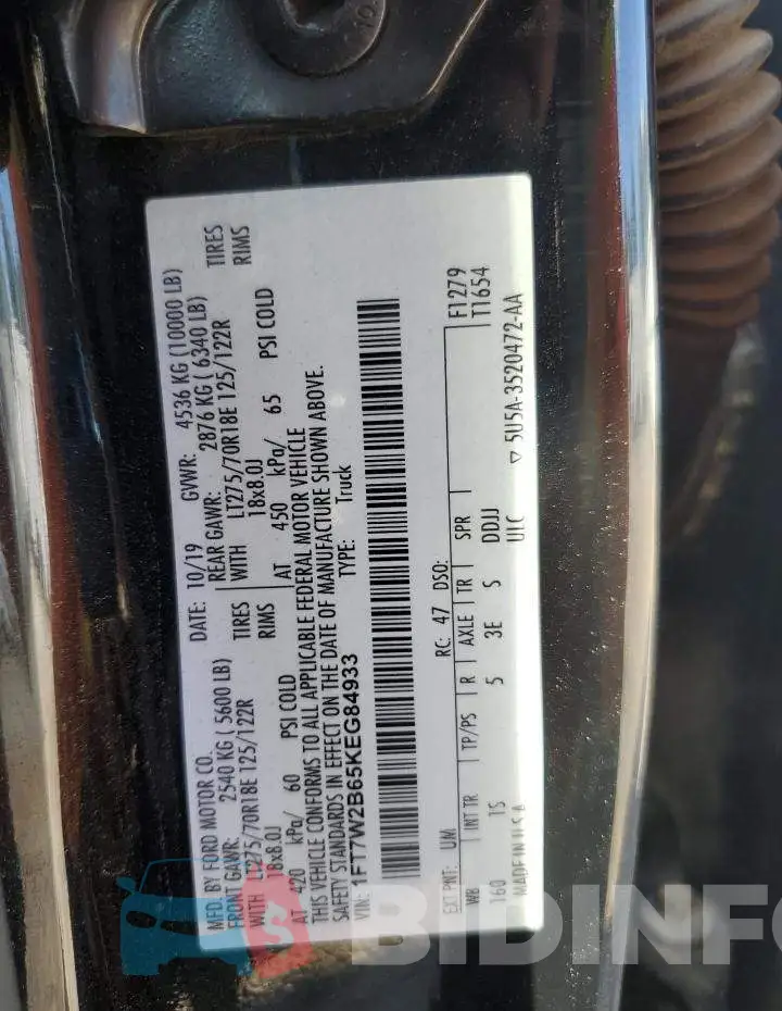 1FT7W2B65KEG84933 Photo# 12