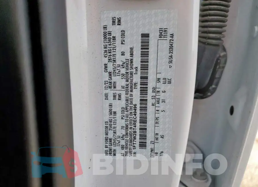 1FT7W2BT4REC49496 Photo# 13