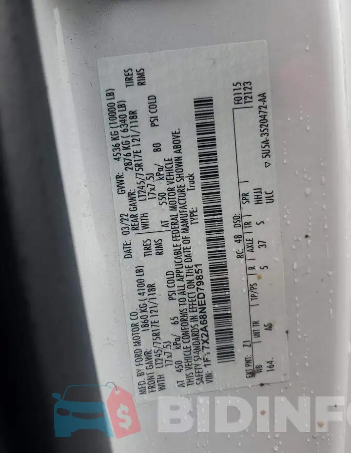 1FT7X2A68NED79851 Photo# 12