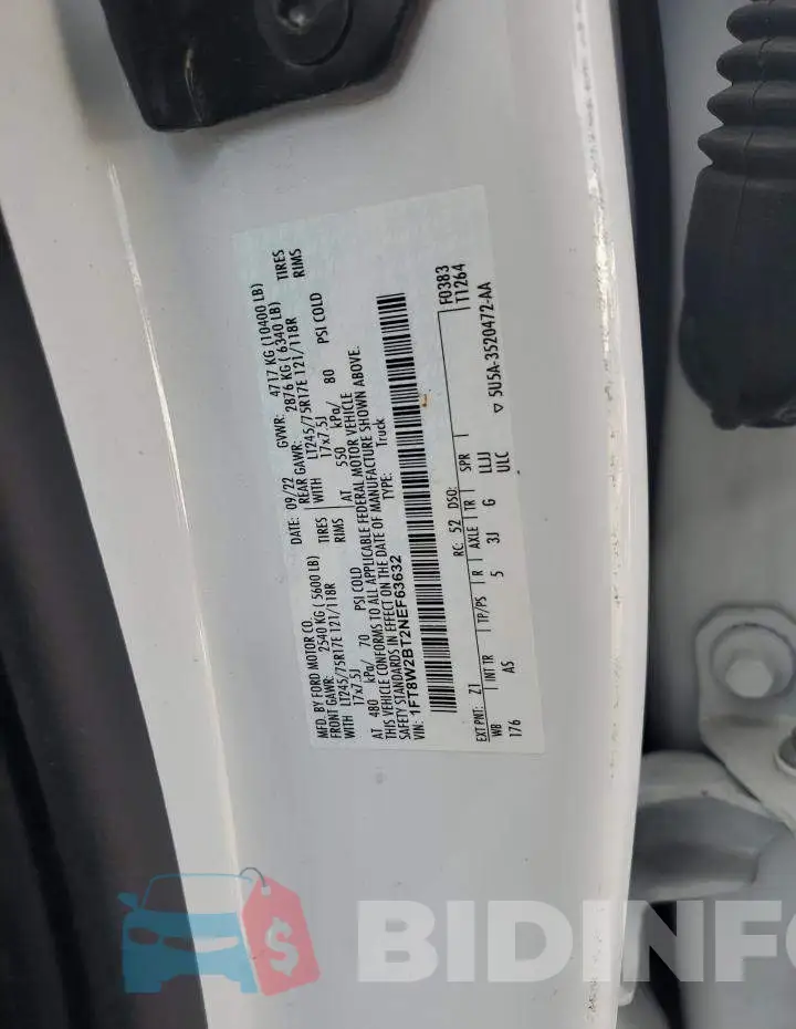 1FT8W2BT2NEF63632 Photo# 12