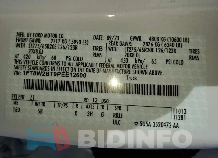 1FT8W2BT9PEE12600 Photo# 13