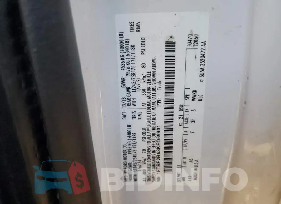 1FTBF2B63KED69901 Photo# 12