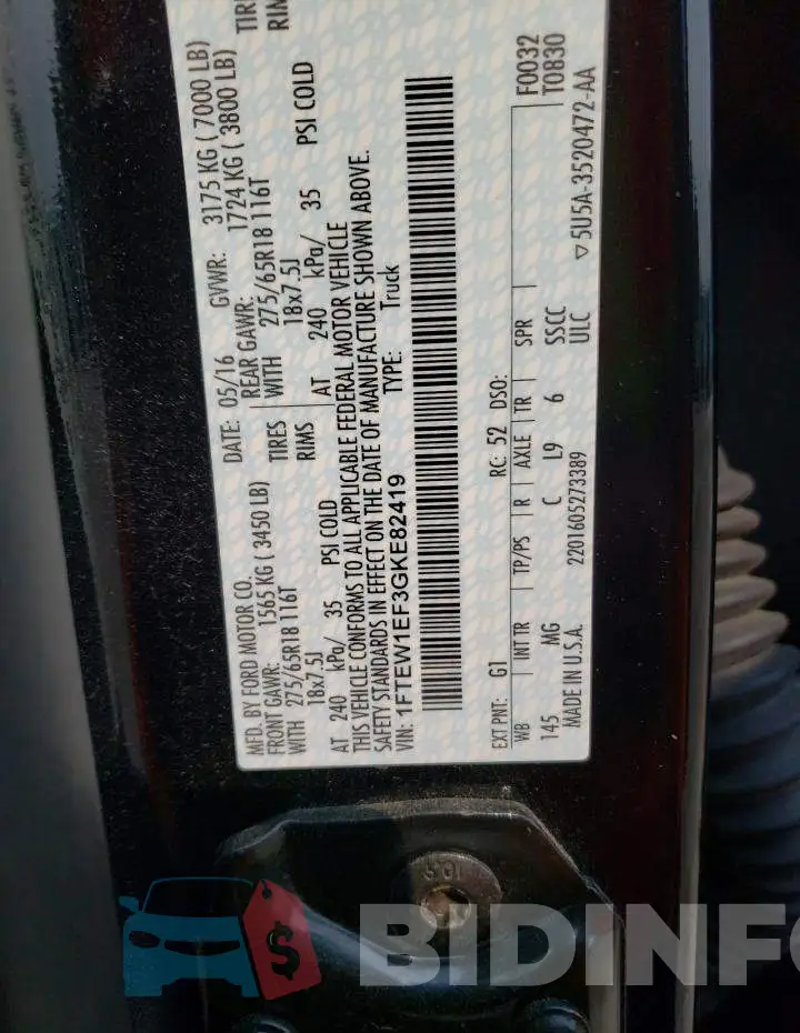 1FTEW1EF3GKE82419 Photo# 12