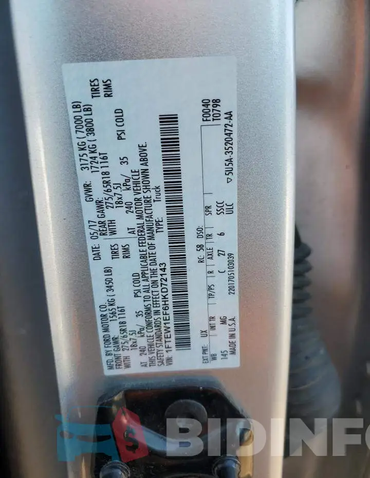 1FTEW1EF6HKD72143 Photo# 12