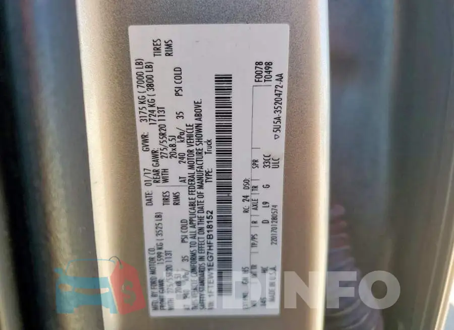 1FTEW1EG7HFB18152 Photo# 13