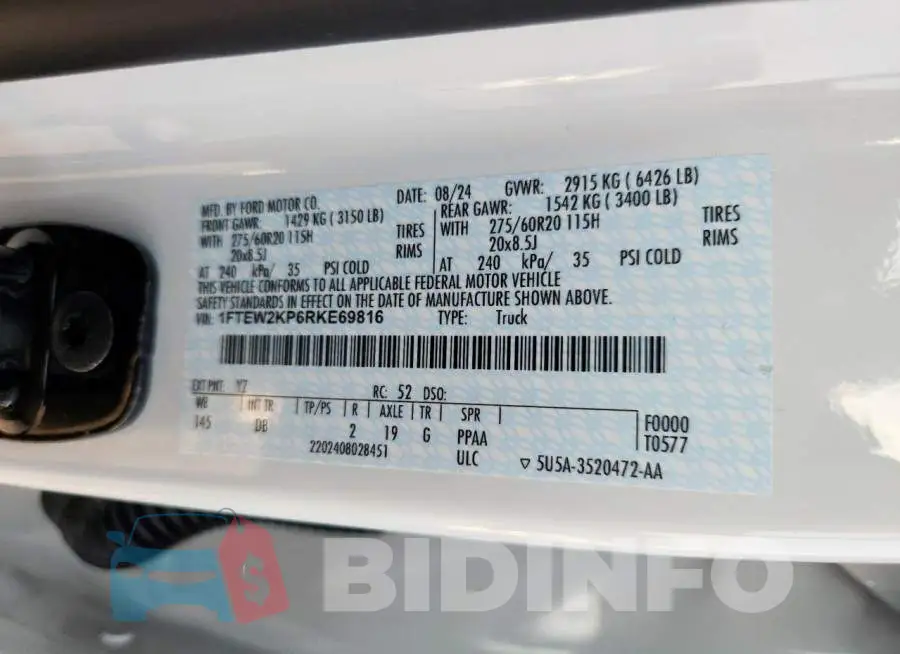 1FTEW2KP6RKE69816 Photo# 12