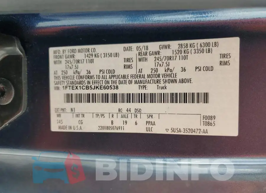 1FTEX1CB5JKE60538 Photo# 12