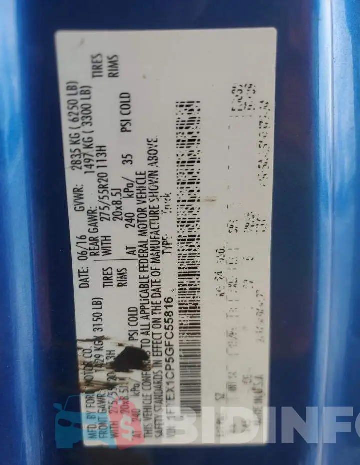 1FTEX1CP5GFC55816 Photo# 13