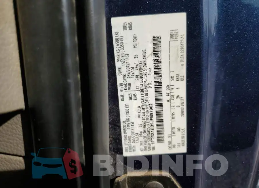 1FTEX1EB9JFB97962 Photo# 12