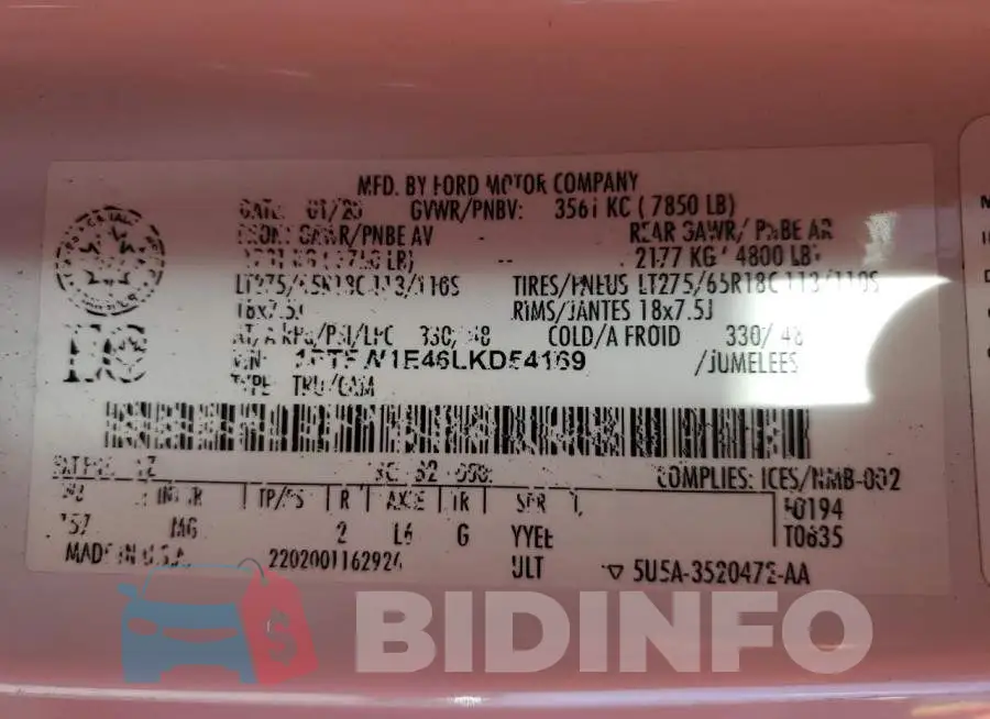 1FTFW1E46LKD54169 Photo# 12