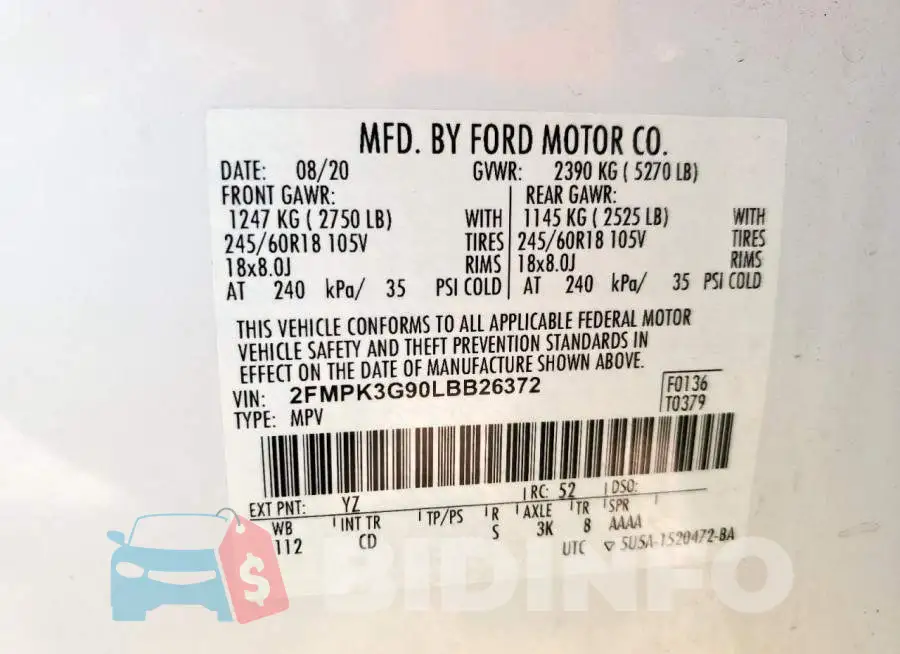 2FMPK3G90LBB26372 Photo# 14