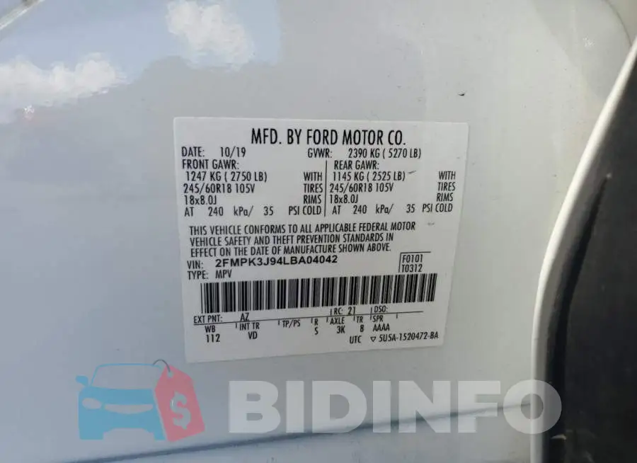 2FMPK3J94LBA04042 Photo# 13