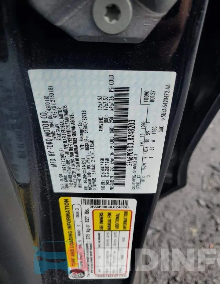 3FA6P0HD3LR248203 Photo# 12