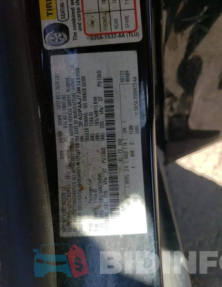 3FADP4AJ7JM125108 Photo# 12