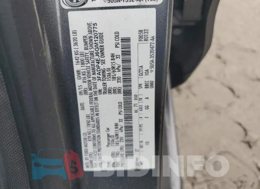 3FADP4EJ6GM120775 Photo# 12