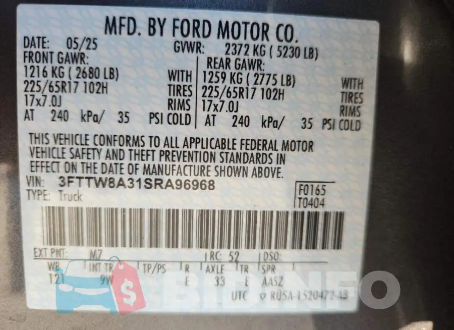 3FTTW8A31SRA96968 Photo# 13
