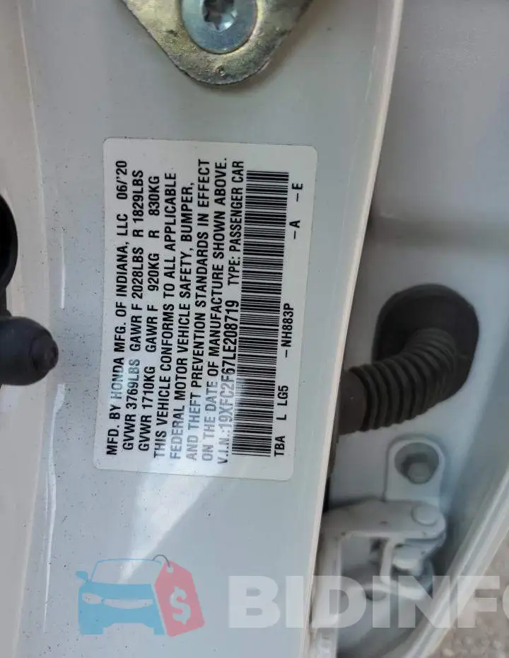 19XFC2F67LE208719 Photo# 12