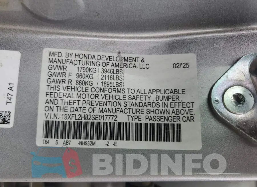19XFL2H82SE017772 Photo# 12