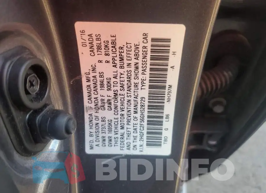 2HGFC2F56GH528729 Photo# 12