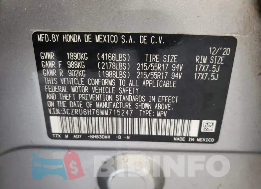 3CZRU6H76MM715247 Photo# 13