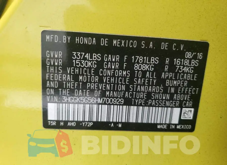3HGGK5G56HM700929 Photo# 14