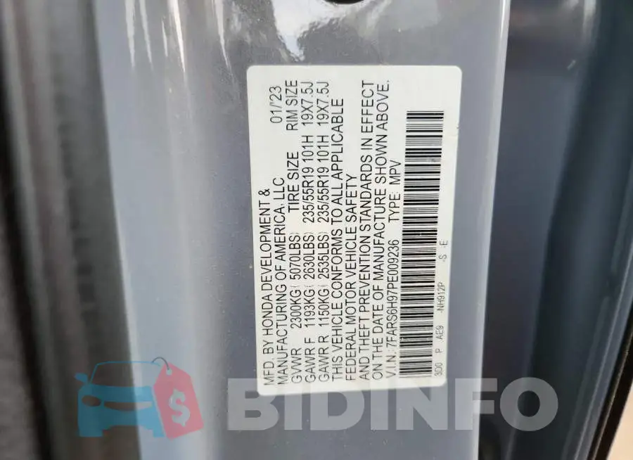 7FARS6H97PE009236 Photo# 13