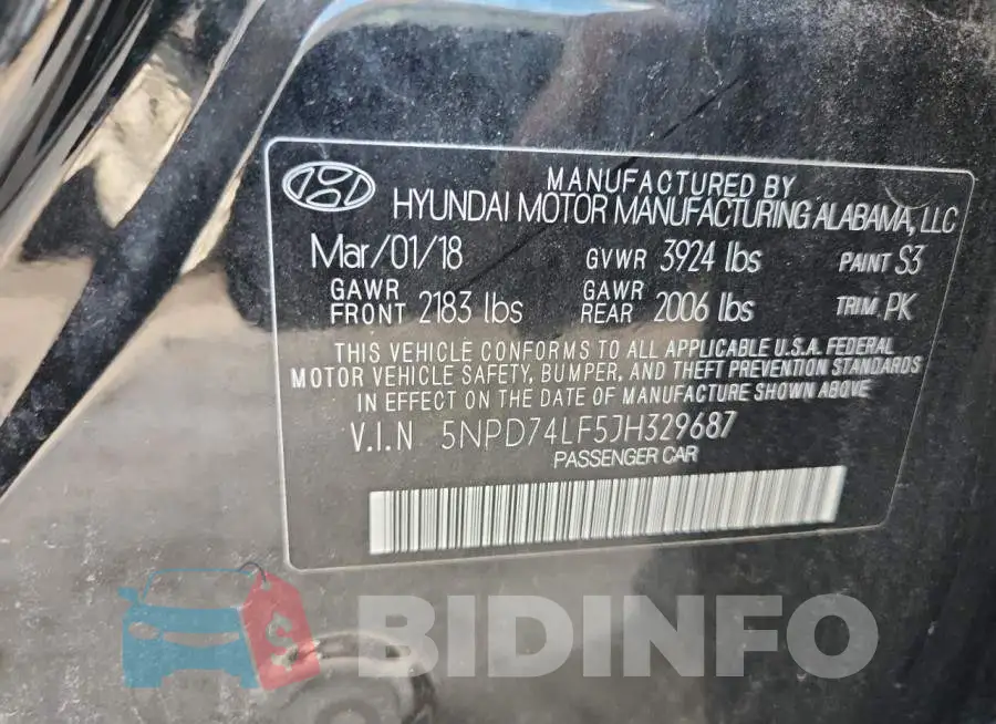 5NPD74LF5JH329687 Photo# 12