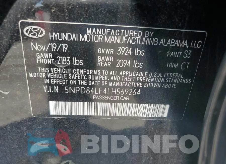 5NPD84LF4LH569264 Photo# 12