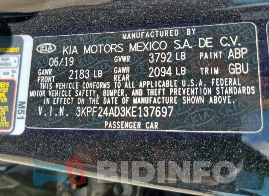 3KPF24AD3KE137697 Photo# 13
