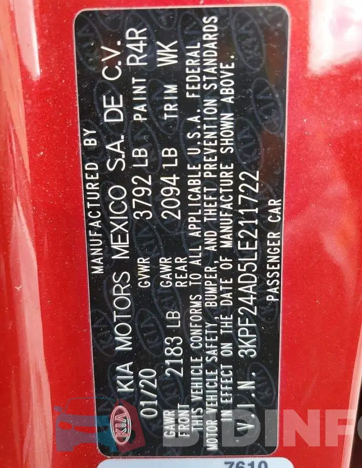 3KPF24AD5LE211722 Photo# 13