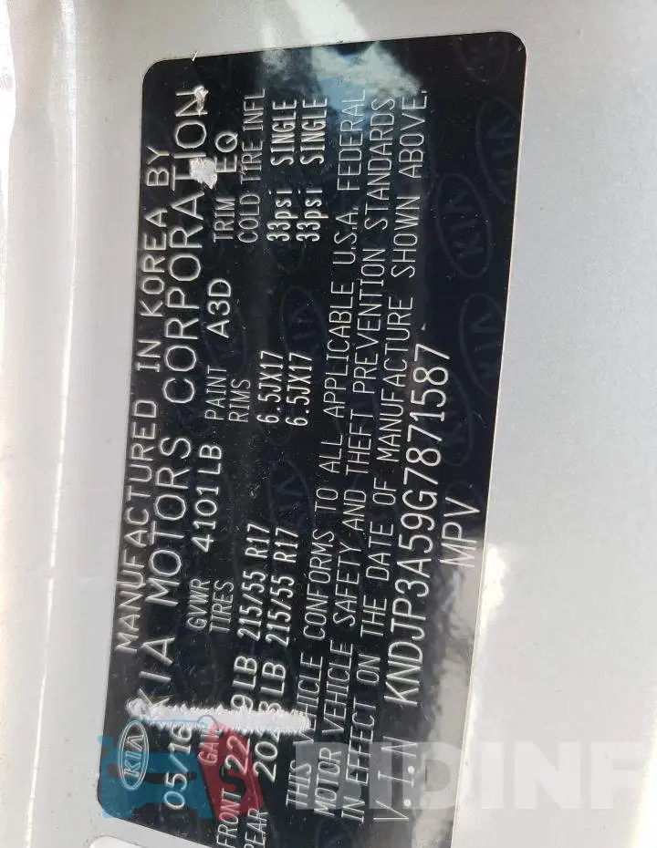 KNDJP3A59G7871587 Photo# 12