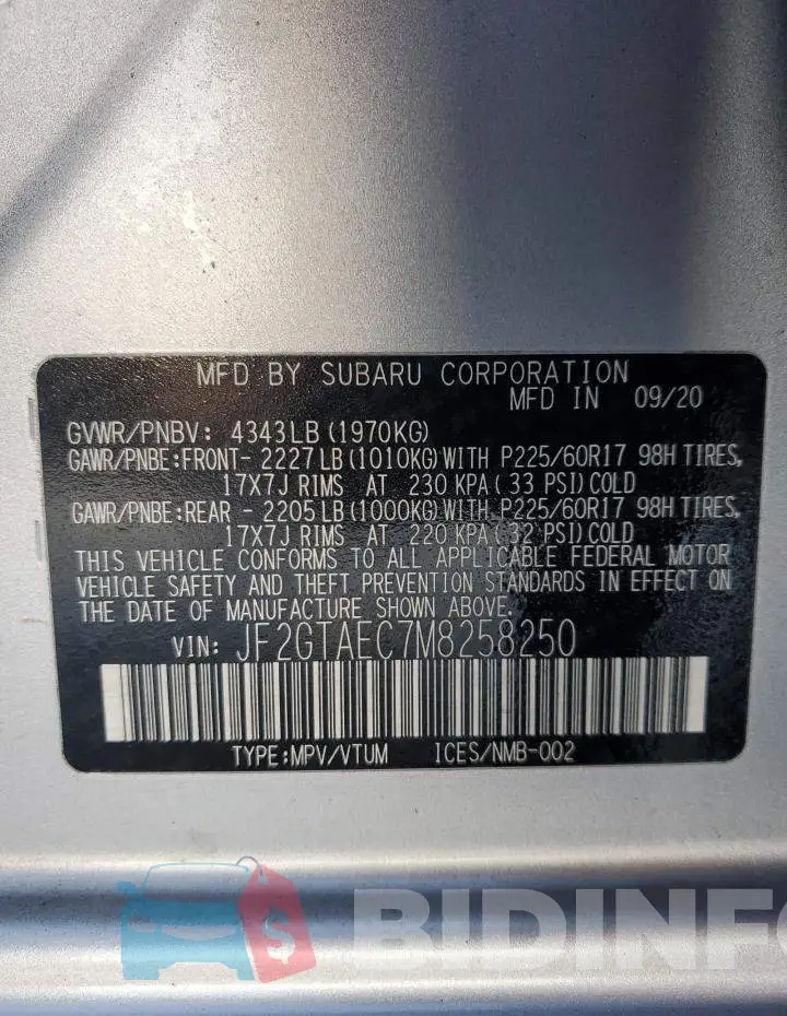 JF2GTAEC7M8258250 Photo# 14