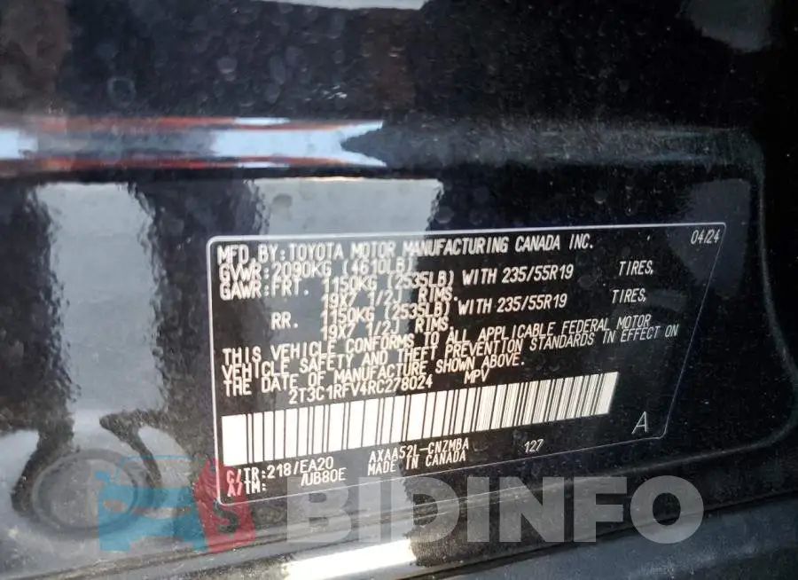 2T3C1RFV4RC278024 Photo# 13