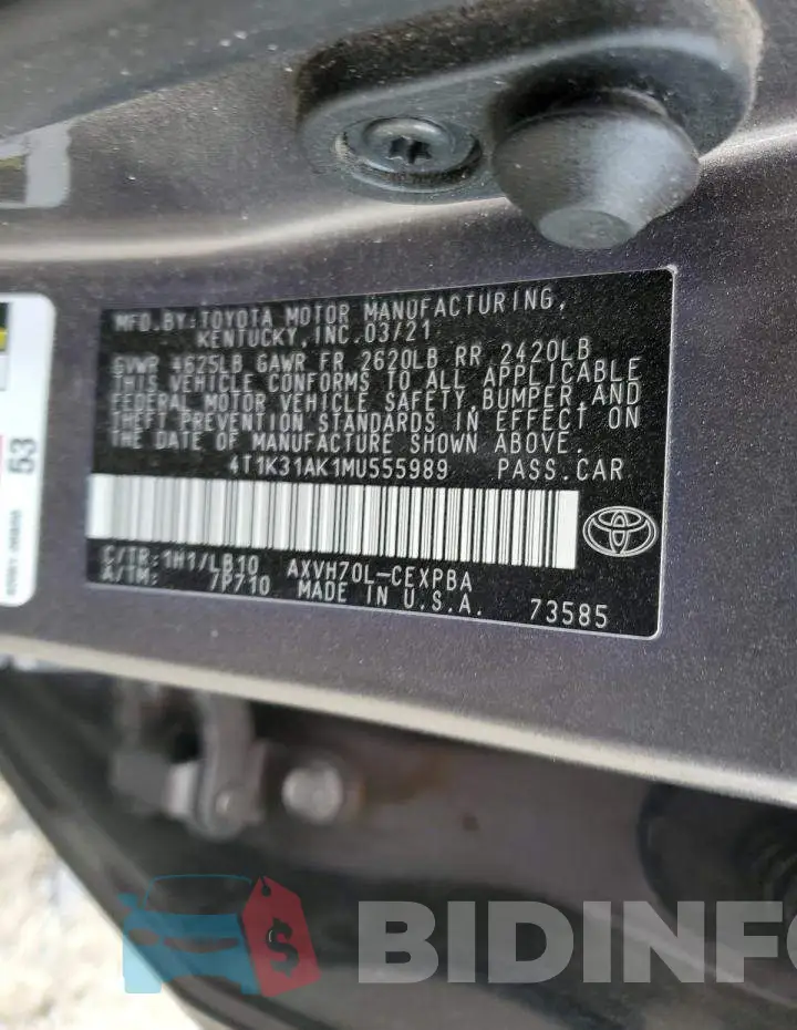 4T1K31AK1MU555989 Photo# 12